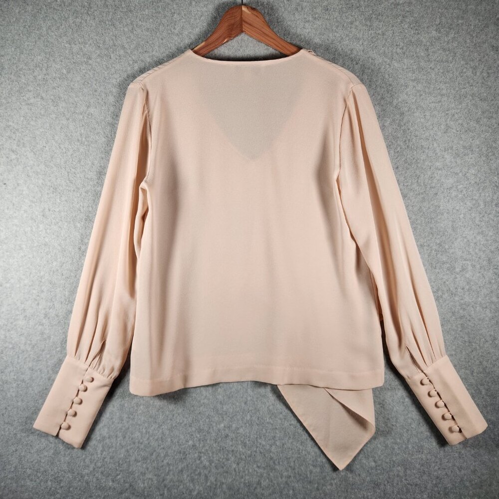 Intermix Sarah Ruffle Pink Silk Blouse. Top Size S - Picture 4 of 9